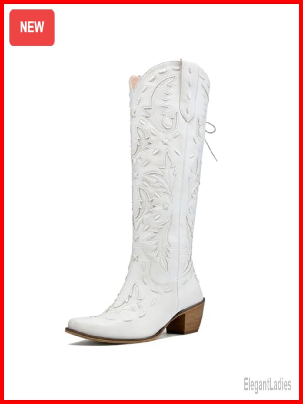 Lace Up Cowboy Knee High Western Boots Snip Toe